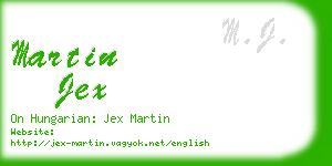 martin jex business card